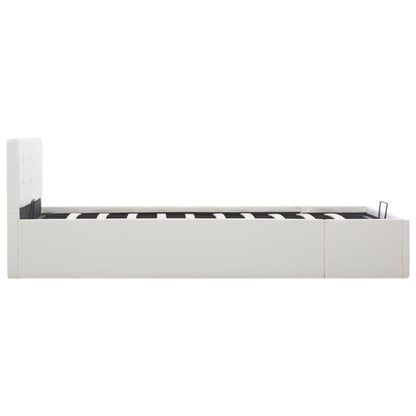 Bedframe Met Opbergruimte Hydraulisch Kunstleer 120 x 200 cm Wit