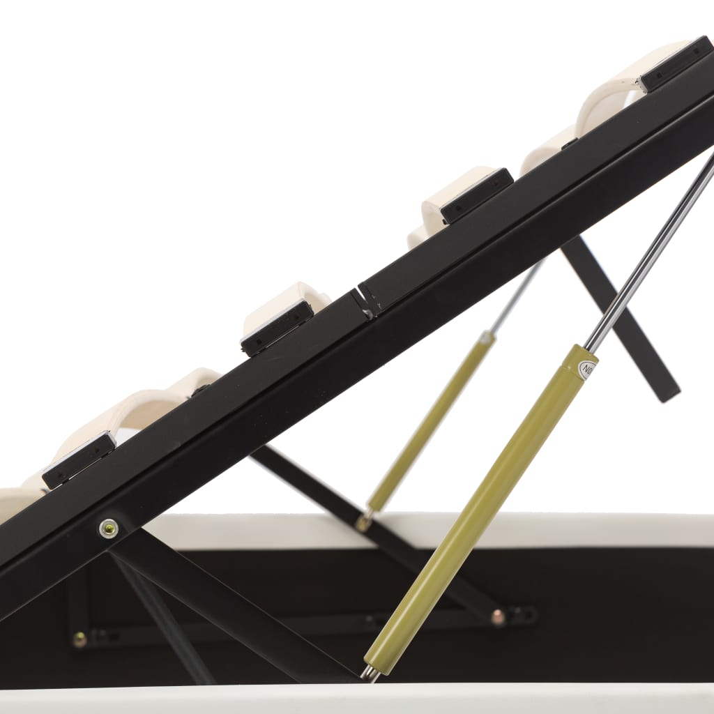 Bedframe Met Opbergruimte Hydraulisch Kunstleer 120 x 200 cm Wit