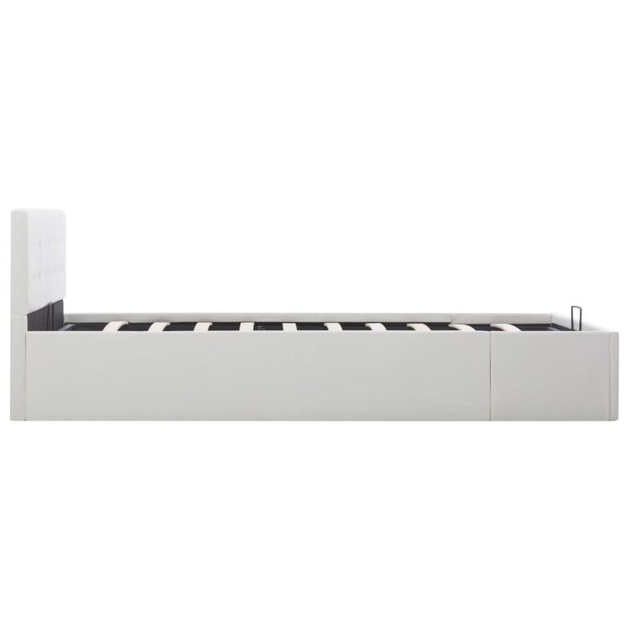 Bedframe Hydraulisch Kunstleer 140 x 200 cm Wit