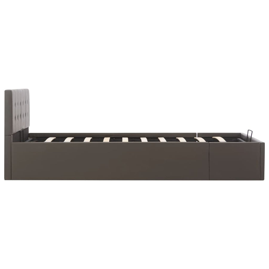 Bedframe Met Opslag Hydraulisch Kunstleer 120 x 200 cm Grijs