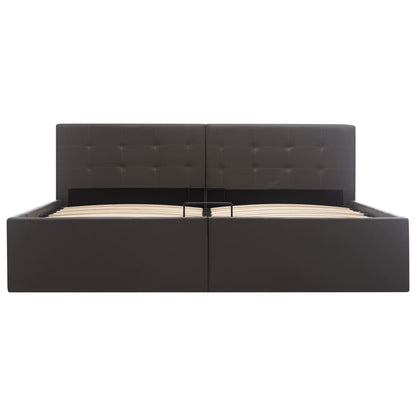 Bedframe Met Opslag Hydraulisch Kunstleer 160 x 200 cm Grijs