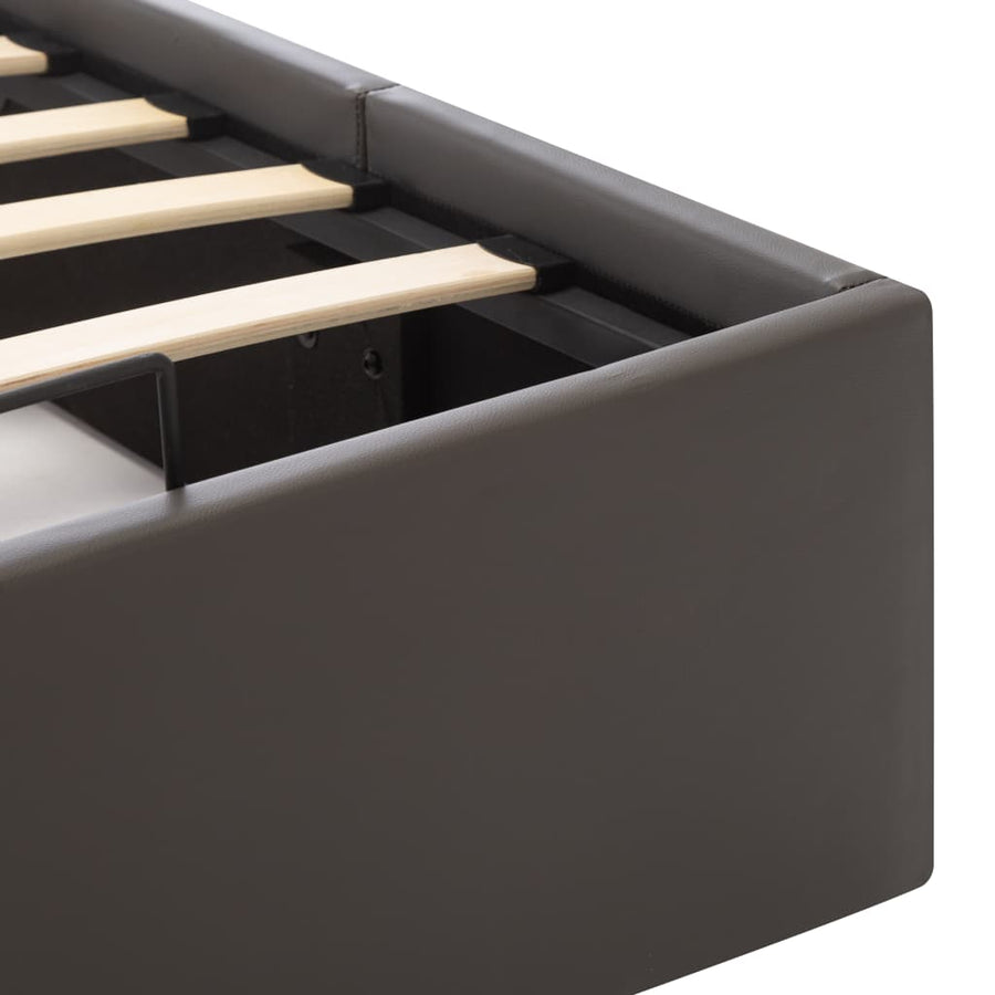 Bedframe Met Opslag Hydraulisch Kunstleer 180 x 200 cm Grijs