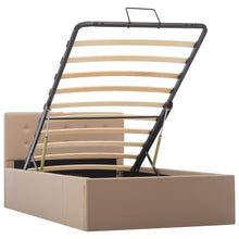 Bedframe Met Opslag Hydraulisch Kunstleer 90 x 200 cm Cappuccino