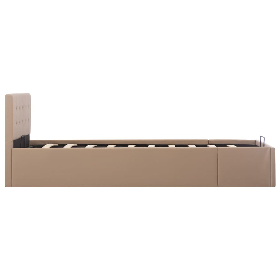 Bedfram Met Opslag Hydraulisch Kunstleer 100 x 200 cm Cappuccino