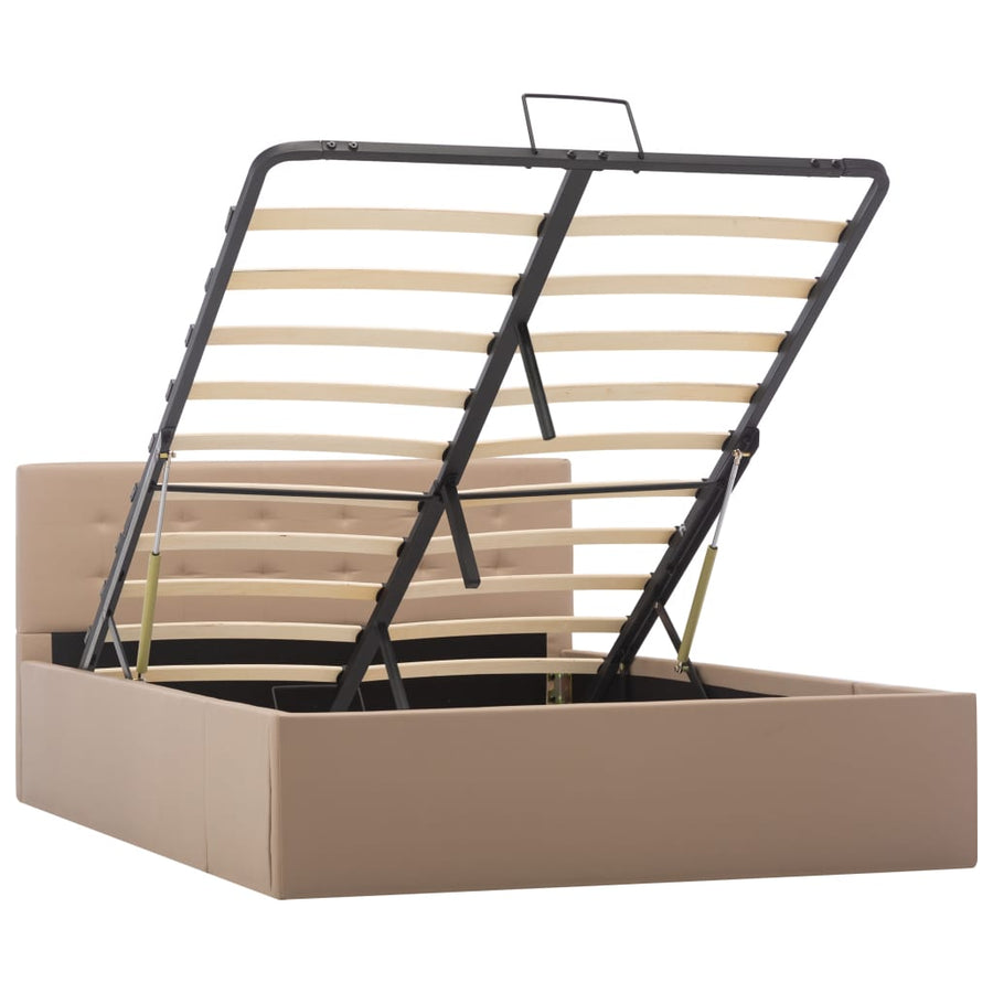 Bedframe Met Opslag Hydraulisch Kunstleer 120 x 200 cm Cappuccino