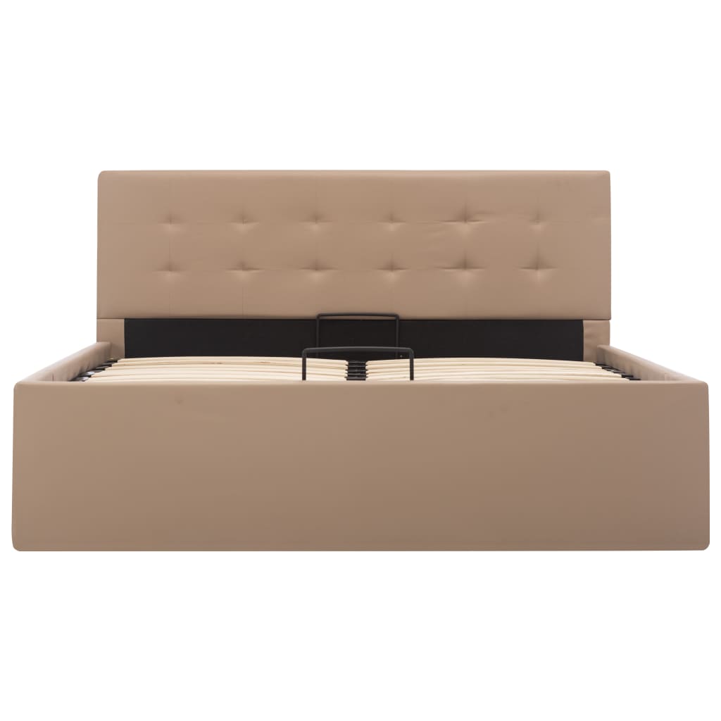 Bedframe Met Opslag Hydraulisch Kunstleer 120 x 200 cm Cappuccino