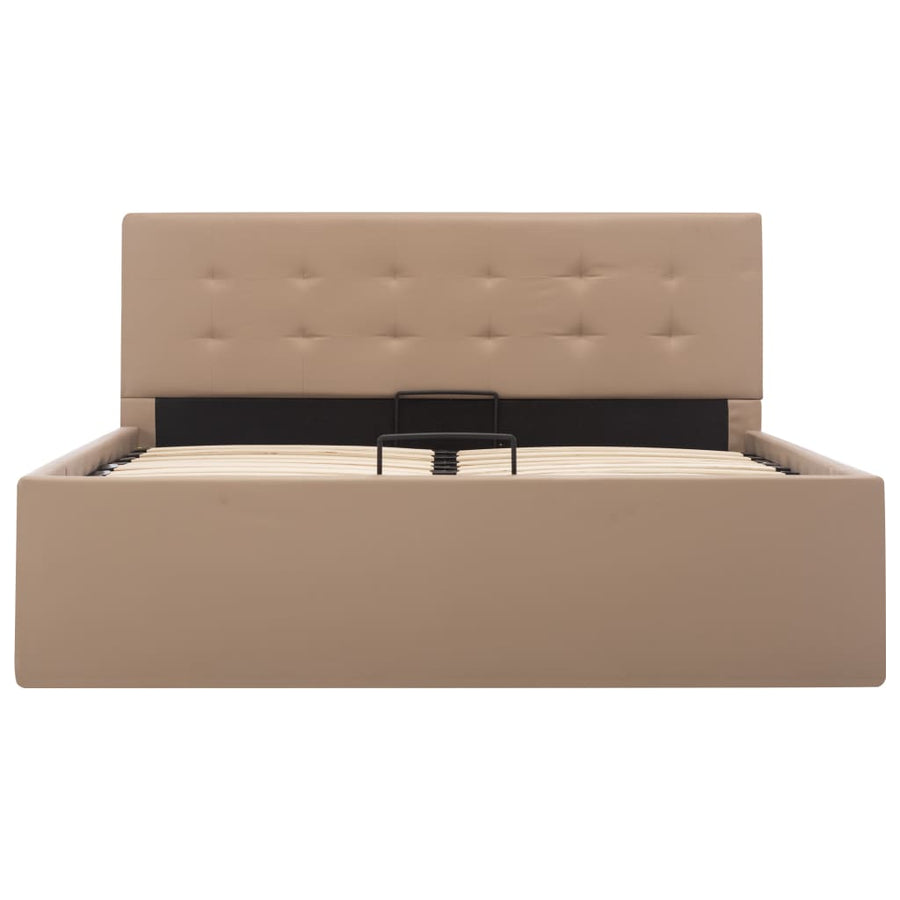 Bedframe Met Opslag Hydraulisch Kunstleer 120 x 200 cm Cappuccino
