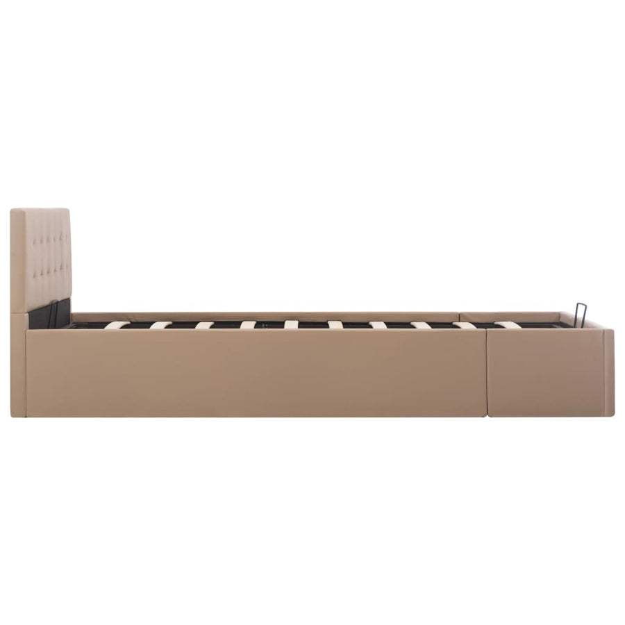 Bedframe Met Opslag Hydraulisch Kunstleer 120 x 200 cm Cappuccino