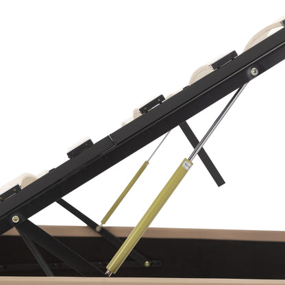 Bedframe Met Opslag Hydraulisch Kunstleer 120 x 200 cm Cappuccino