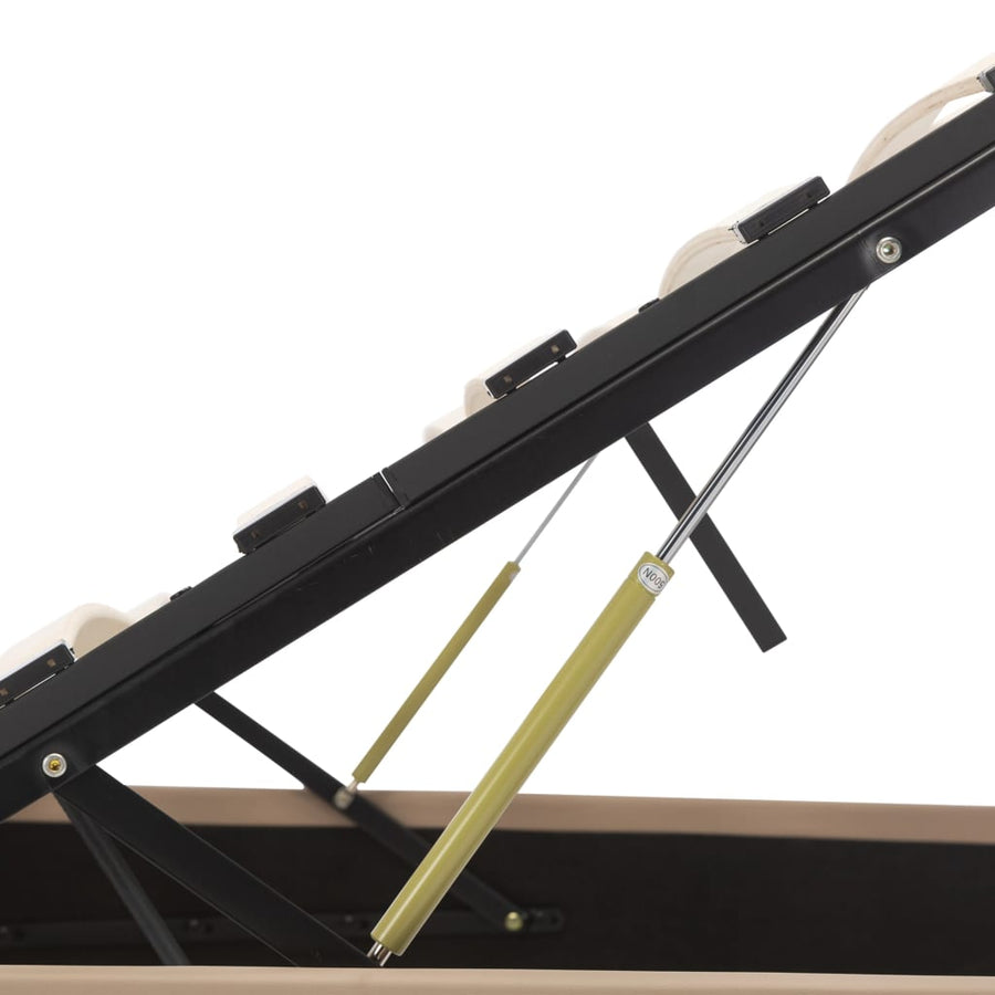 Bedframe Met Opslag Hydraulisch Kunstleer 120 x 200 cm Cappuccino