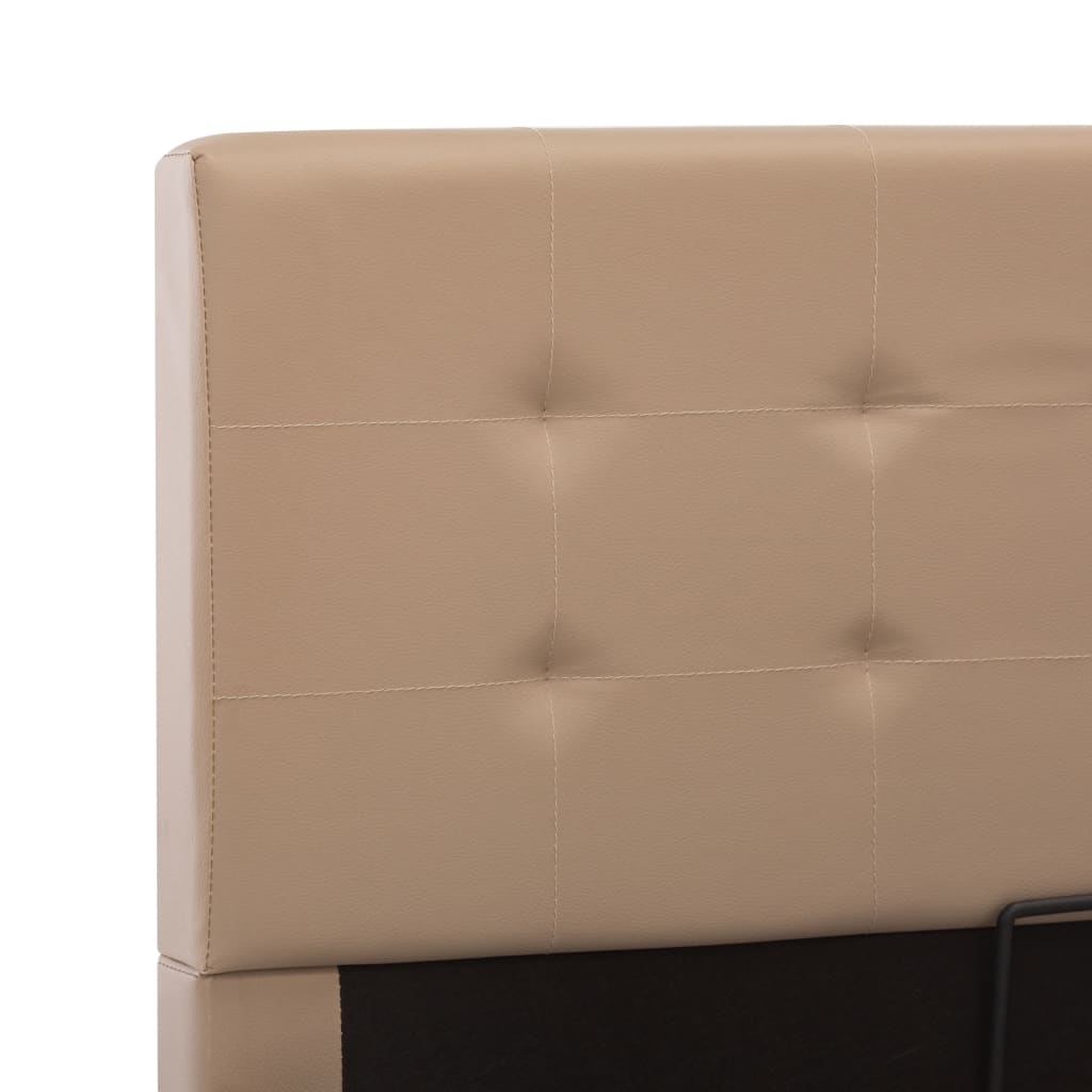 Bedframe Met Opslag Hydraulisch Kunstleer 120 x 200 cm Cappuccino