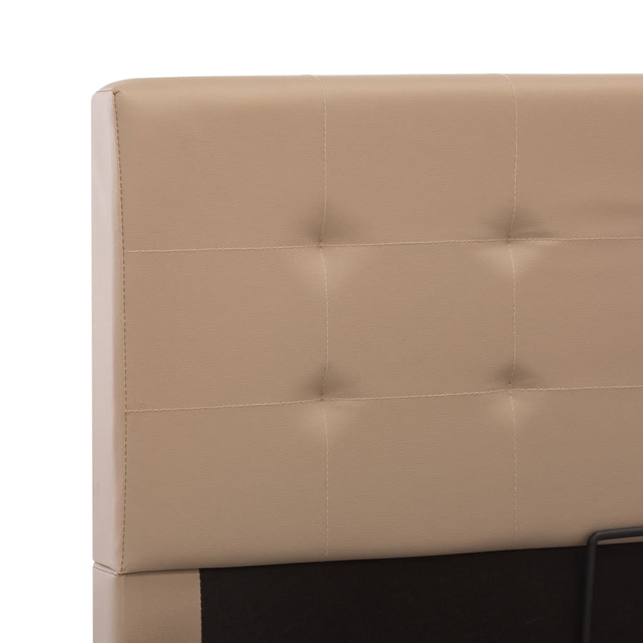 Bedframe Met Opslag Hydraulisch Kunstleer 120 x 200 cm Cappuccino