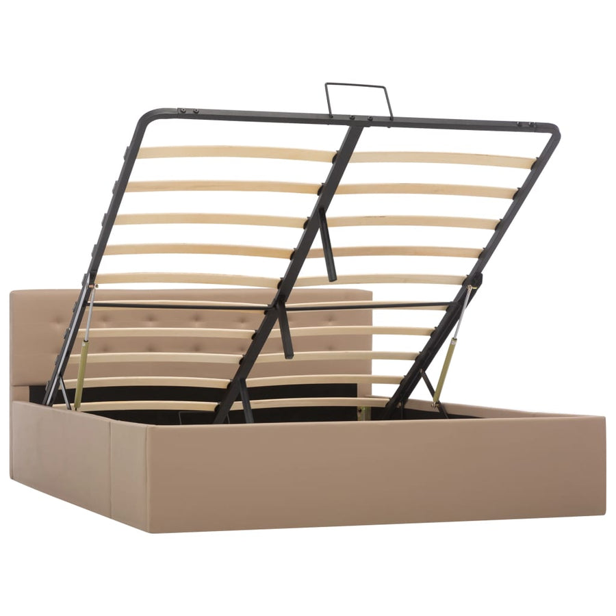 Bedframe Met Opslag Hydraulisch Kunstleer 140 x 200 cm Cappuccino