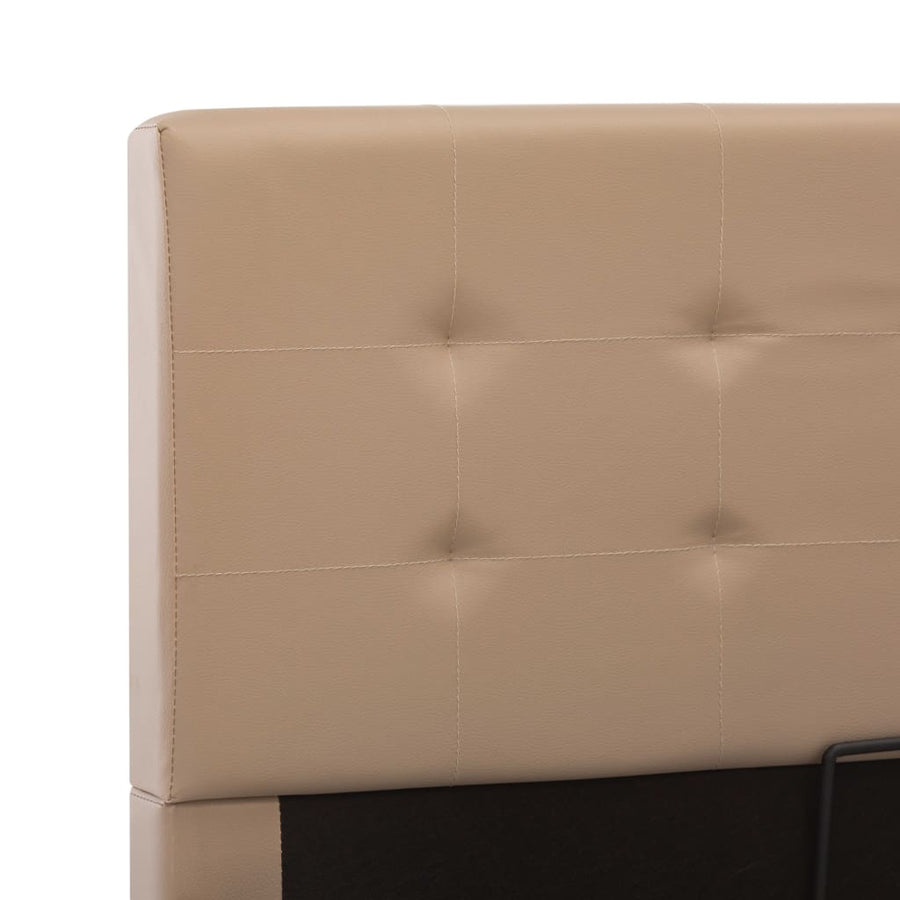 Bedframe Met Opslag Hydraulisch Kunstleer 140 x 200 cm Cappuccino