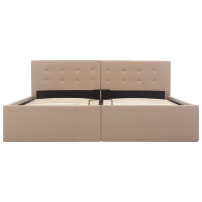 Bedframe Met Opslag Hydraulisch Kunstleer 160 x 200 cm Cappuccino
