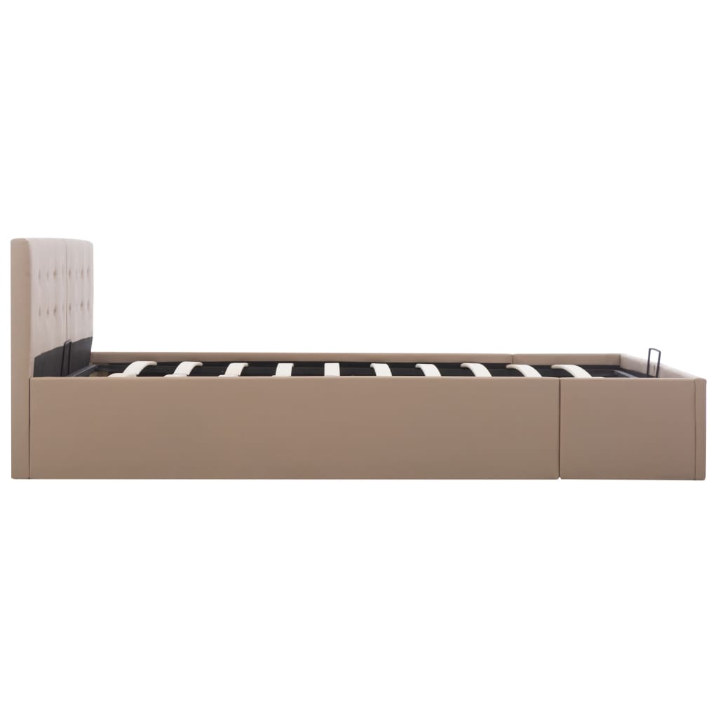 Bedframe Met Opslag Hydraulisch Kunstleer 160 x 200 cm Cappuccino