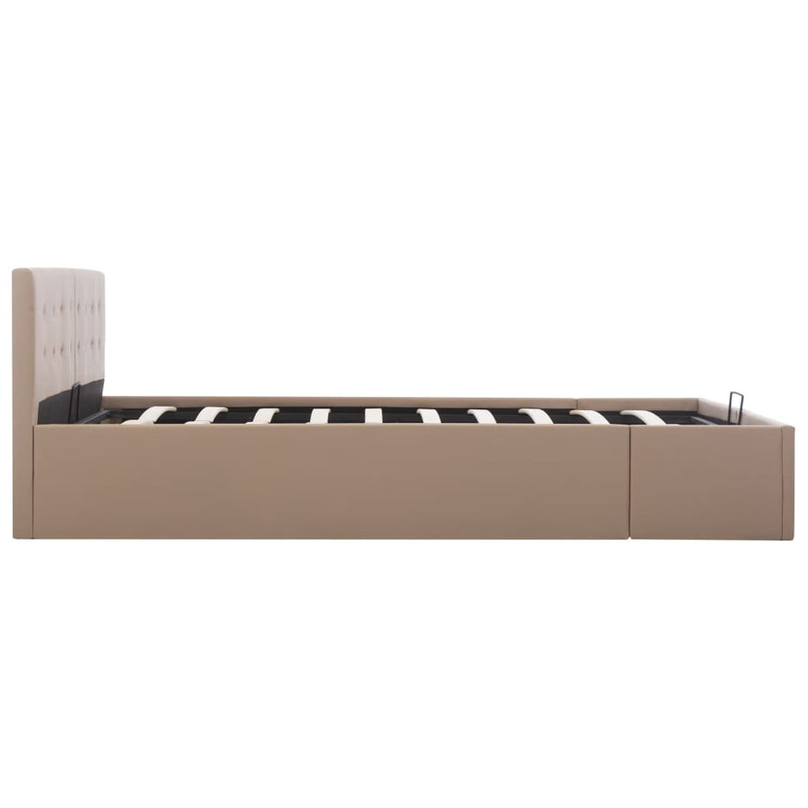 Bedframe Met Opslag Hydraulisch Kunstleer 160 x 200 cm Cappuccino
