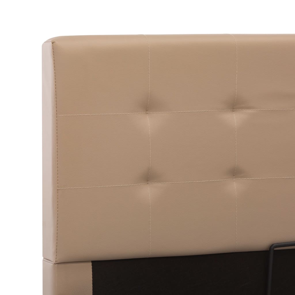 Bedframe Met Opslag Hydraulisch Kunstleer 160 x 200 cm Cappuccino