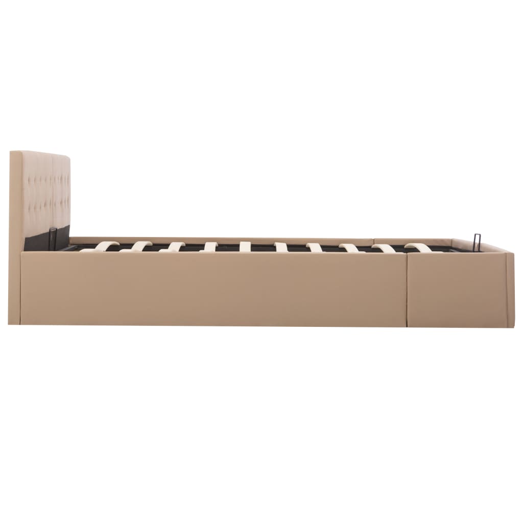 Bedframe Met Opslag Hydraulisch Kunstleer 180 x 200 cm Cappuccino