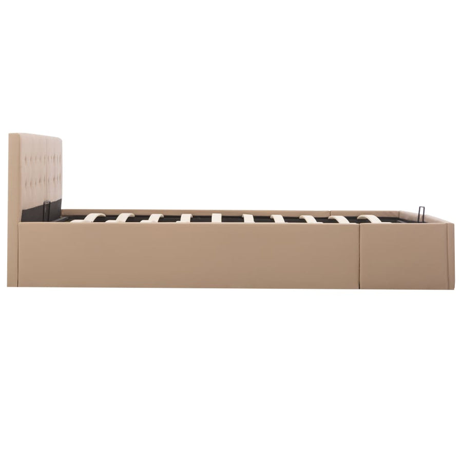 Bedframe Met Opslag Hydraulisch Kunstleer 180 x 200 cm Cappuccino