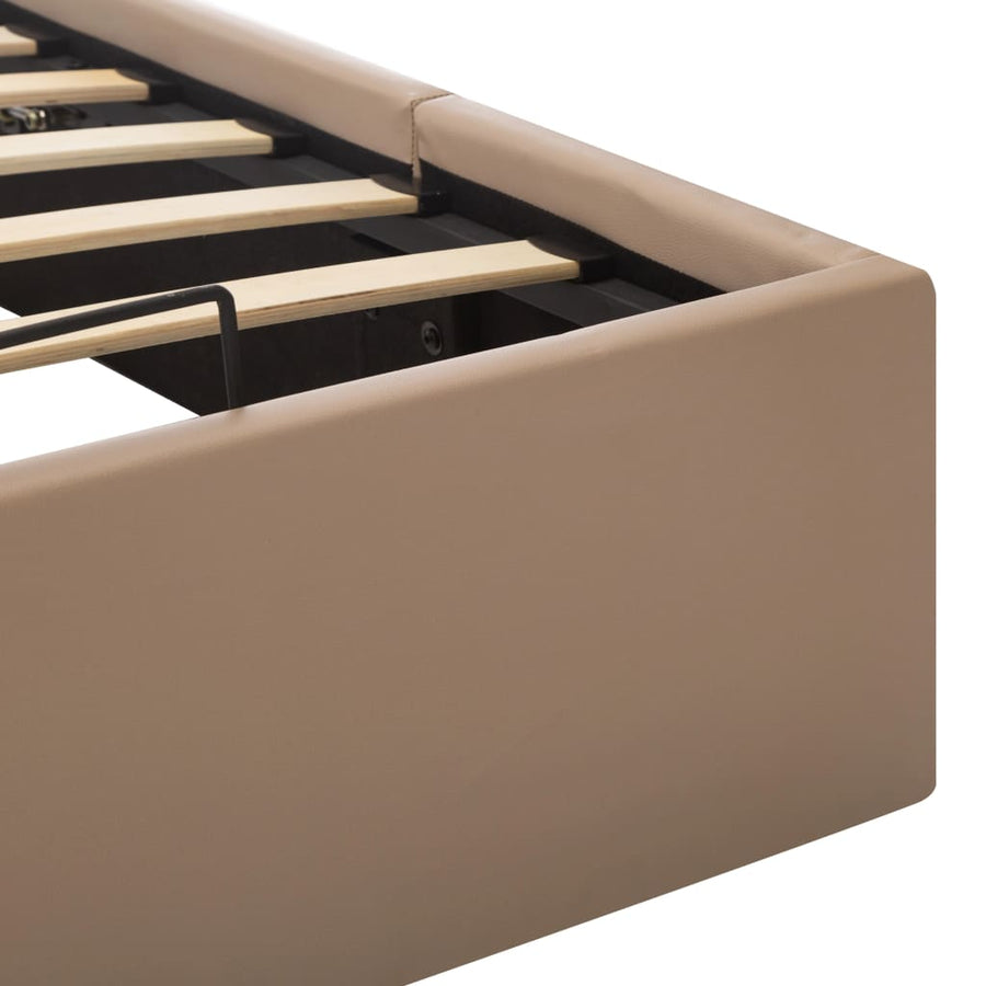 Bedframe Met Opslag Hydraulisch Kunstleer 180 x 200 cm Cappuccino