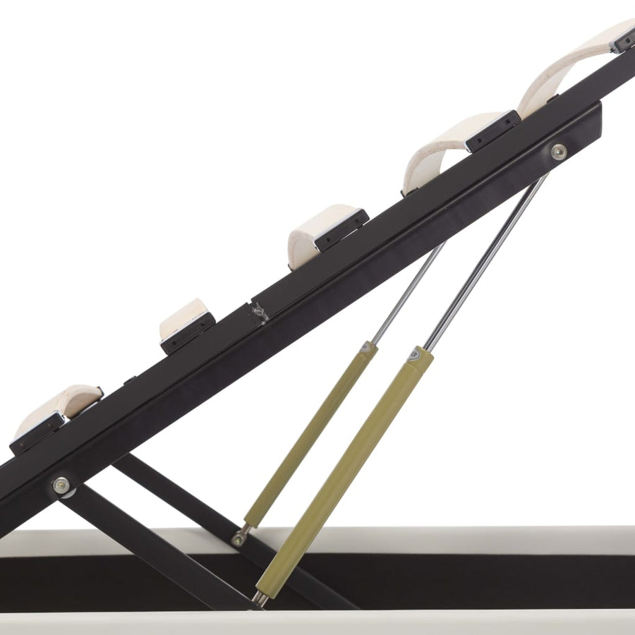 Bedframe Met Opslag Hydraulisch Led Kunstleer Wit 90X200 Cm 90 x 200 cm