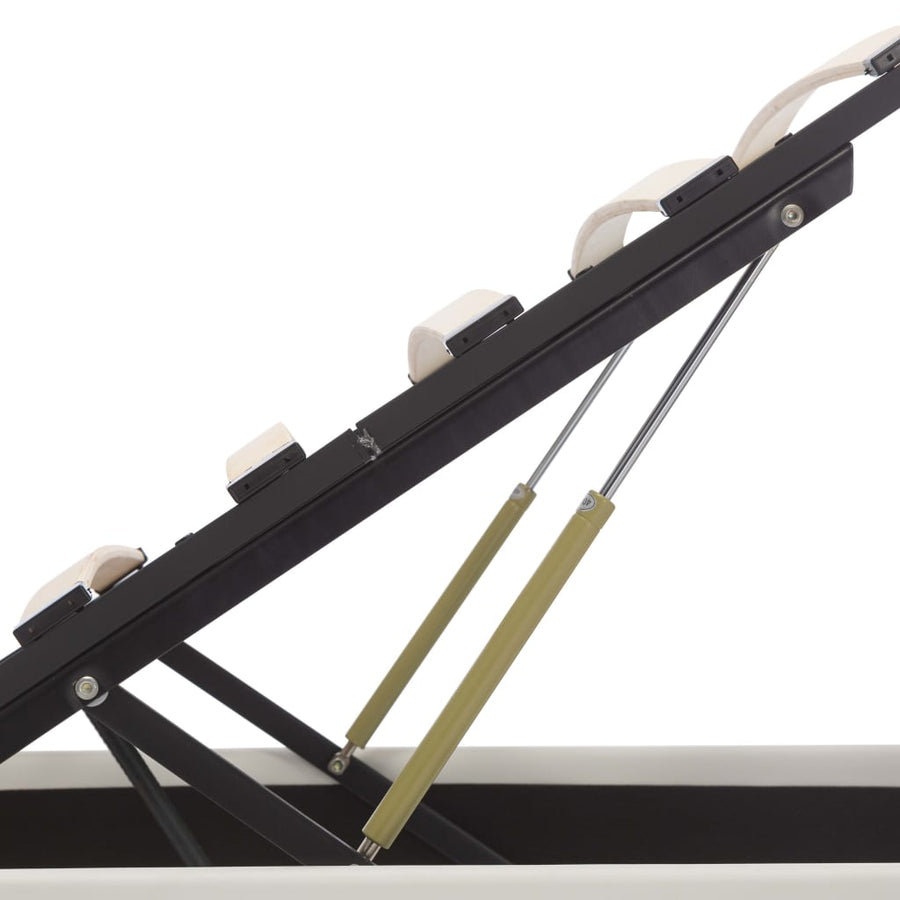 Bedframe Met Opslag Hydraulisch Led Kunstleer Wit 120X200 Cm 120 x 200 cm