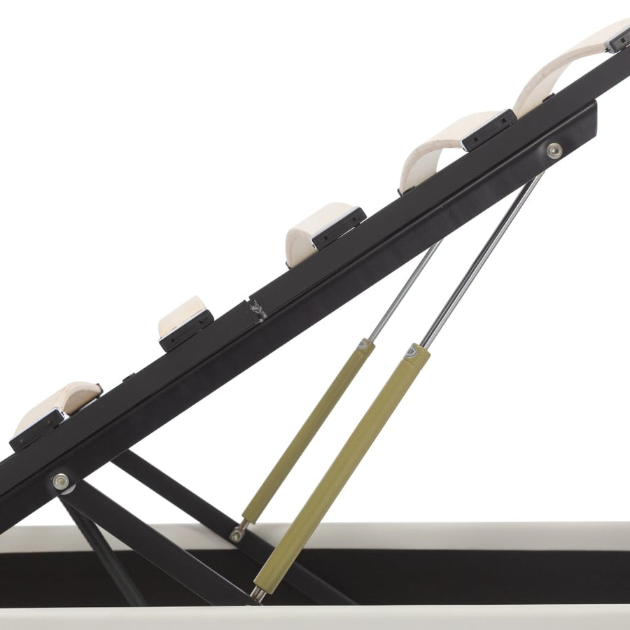 Bedframe Met Opslag Hydraulisch Led Kunstleer Wit 180X200 Cm 180 x 200 cm