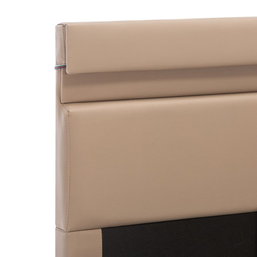 Bedframe Met Opslag En Led Kunstleer Cappuccino 90X200 Cm 90 x 200 cm