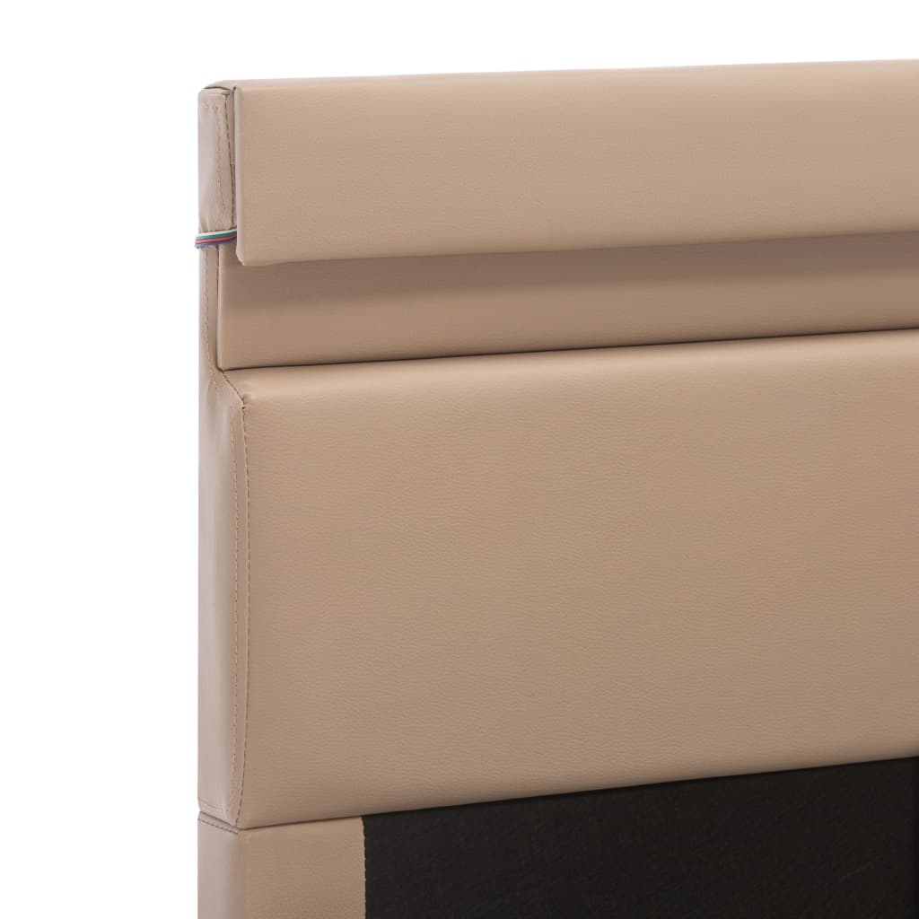 Bedframe Met Opbergruimte Led Kunstleer Cappuccino 160X200 Cm 160 x 200 cm