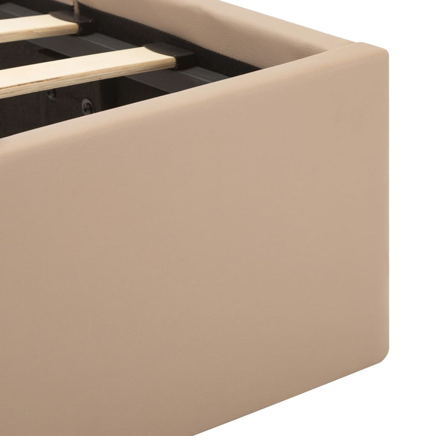 Bedframe Met Opbergruimte Led Kunstleer Cappuccino 160X200 Cm 160 x 200 cm