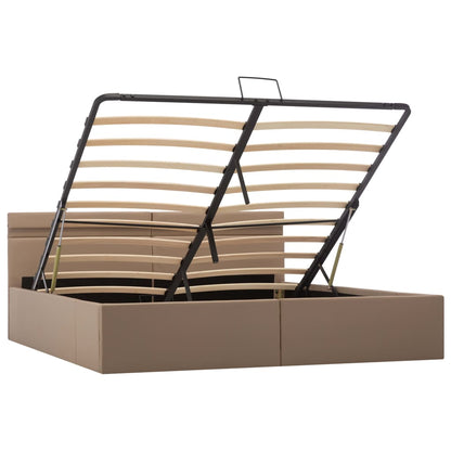 Bedframe Met Opslag En Led Kunstleer 180 x 200 cm Cappuccino