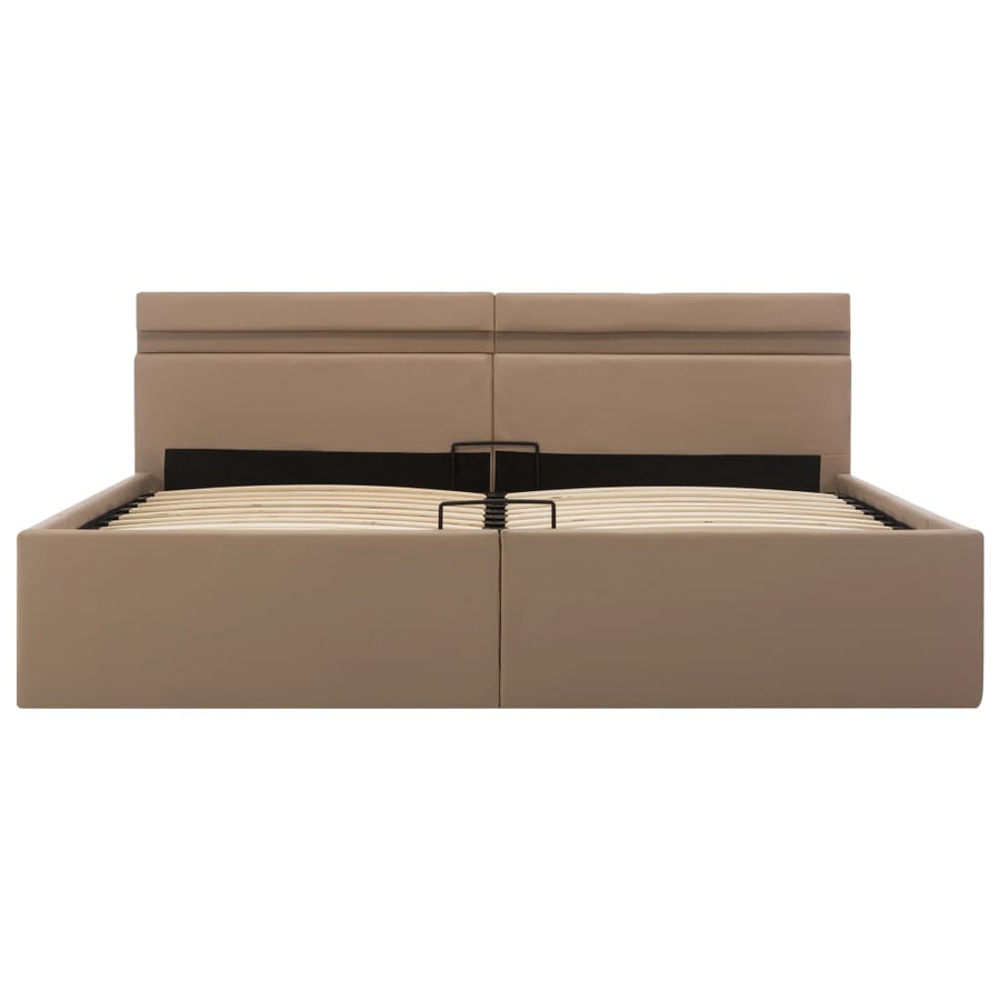 Bedframe Met Opslag En Led Kunstleer 180 x 200 cm Cappuccino