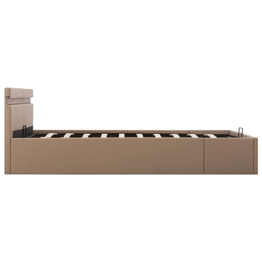 Bedframe Met Opslag En Led Kunstleer 180 x 200 cm Cappuccino