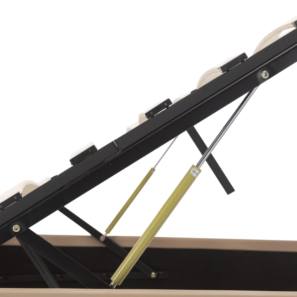Bedframe Met Opslag En Led Kunstleer 180 x 200 cm Cappuccino