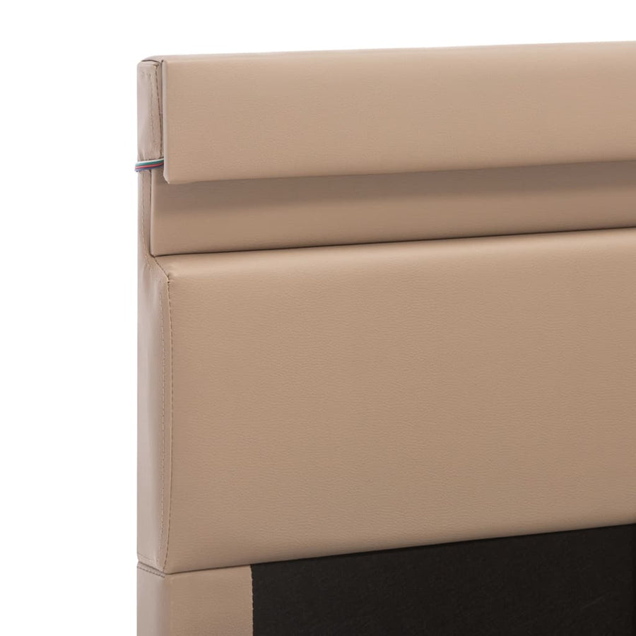 Bedframe Met Opslag En Led Kunstleer 180 x 200 cm Cappuccino