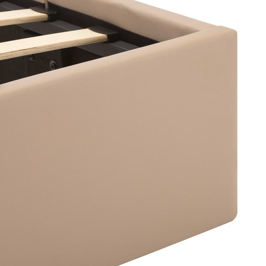 Bedframe Met Opslag En Led Kunstleer 180 x 200 cm Cappuccino