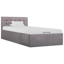 Bedframe Met Hydraulische Opslag Stof Taupe 90X200 Cm 90 x 200 cm