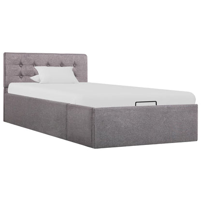 Bedframe Met Hydraulische Opslag Stof Taupe 90X200 Cm 90 x 200 cm