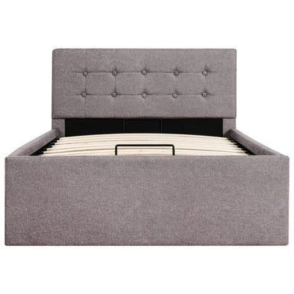 Bedframe Met Hydraulische Opslag Stof Taupe 90X200 Cm 90 x 200 cm