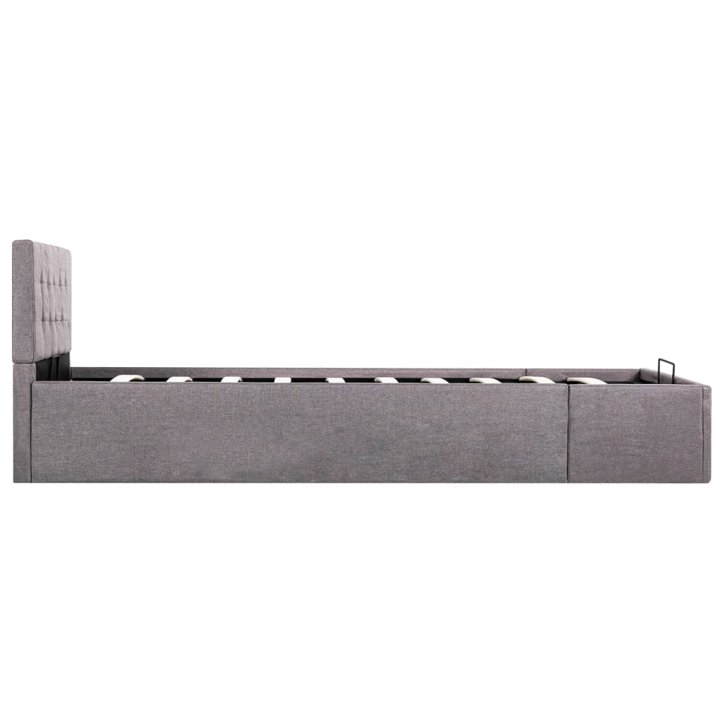 Bedframe Met Hydraulische Opslag Stof Taupe 90X200 Cm 90 x 200 cm