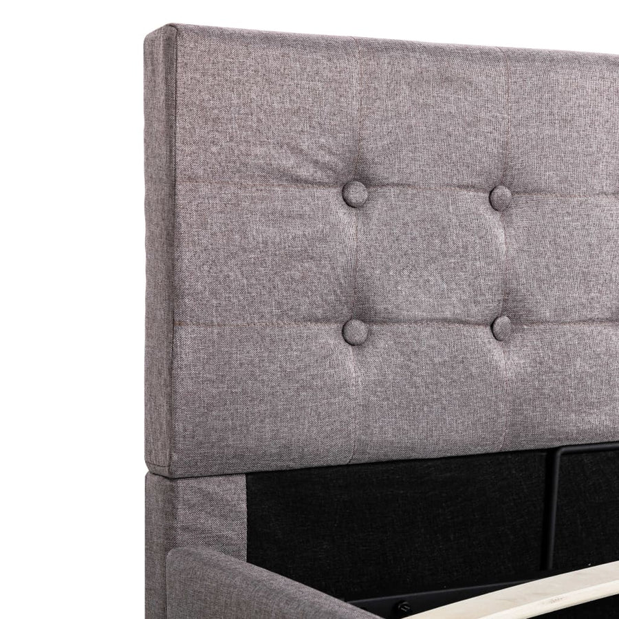 Bedframe Met Hydraulische Opslag Stof Taupe 90X200 Cm 90 x 200 cm