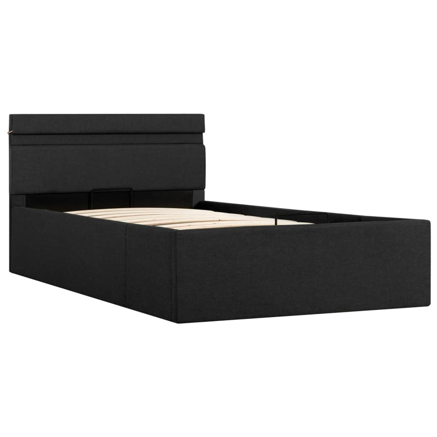 Bedframe Met Opslag En Led Stof Donkergrijs 90X200 Cm 90 x 200 cm