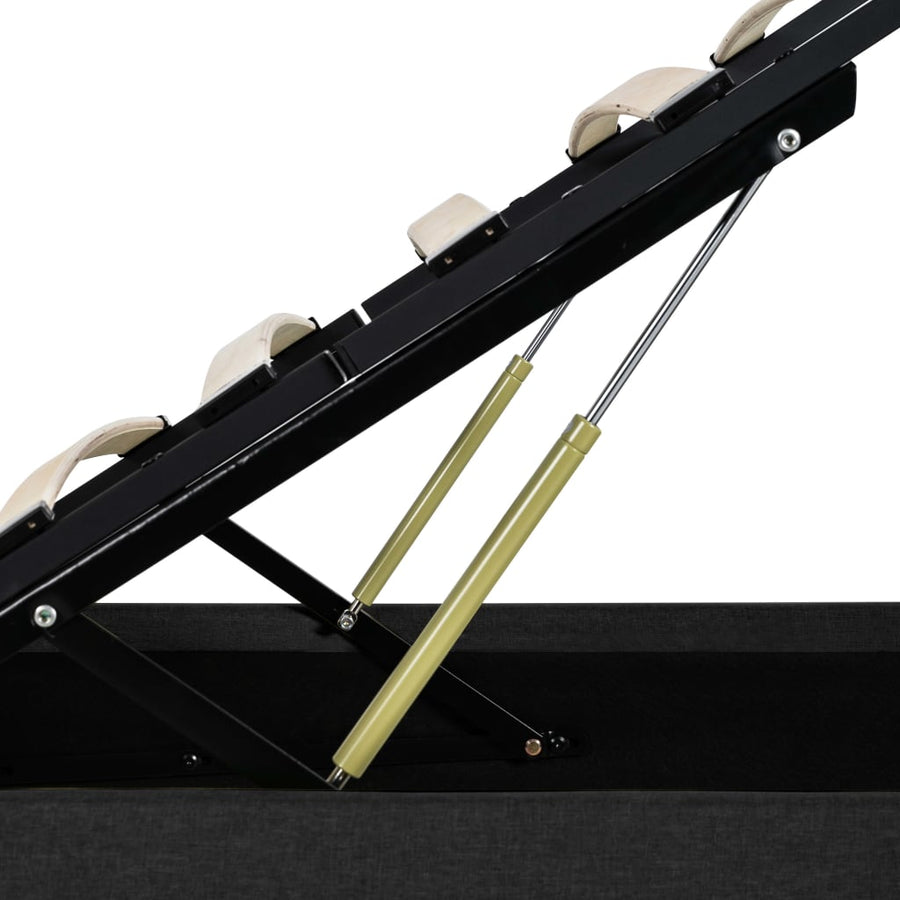 Bedframe Met Opbergruimte En Led Stof Donkergrijs 100X200 Cm 100 x 200 cm