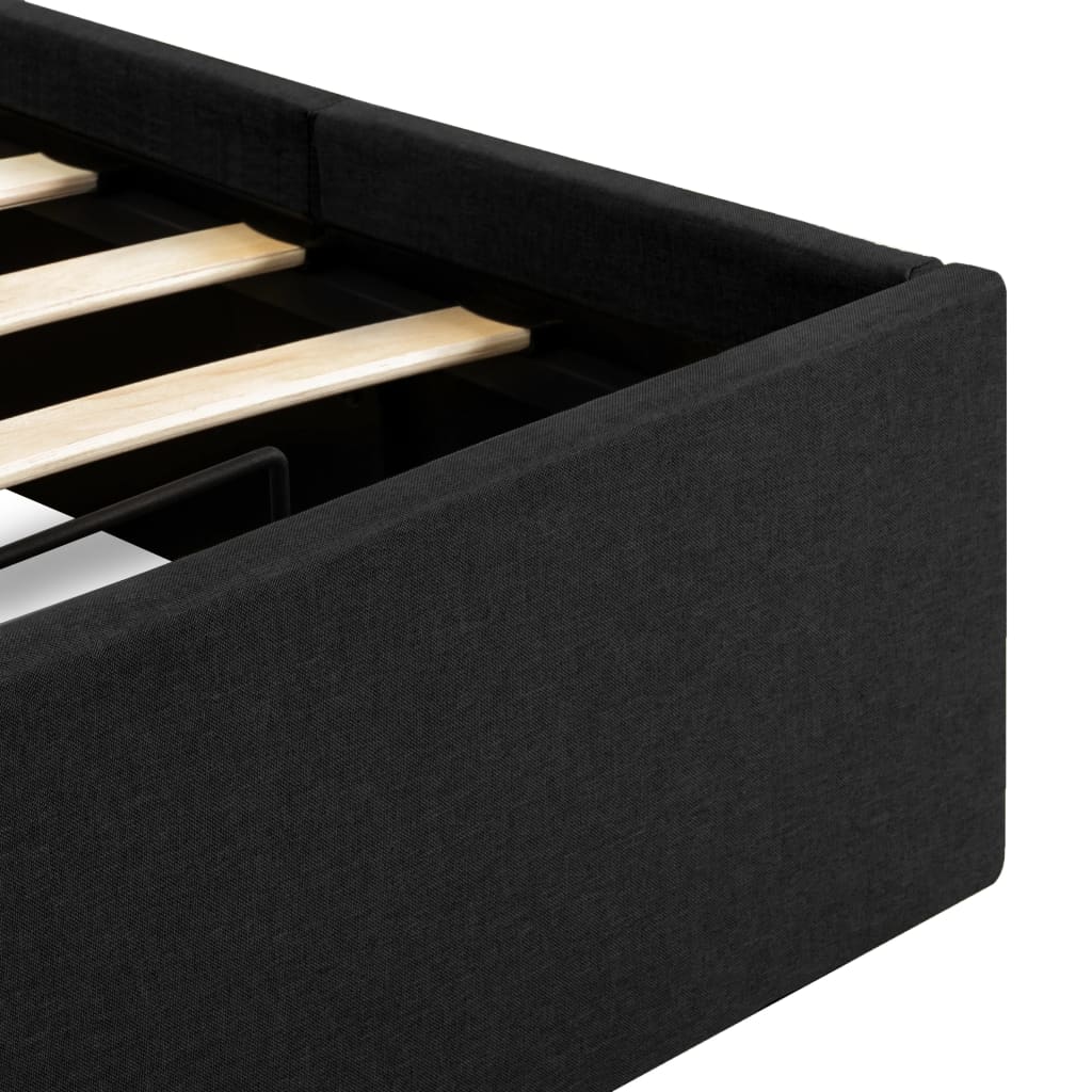 Bedframe Met Opbergruimte En Led Stof Donkergrijs 100X200 Cm 100 x 200 cm