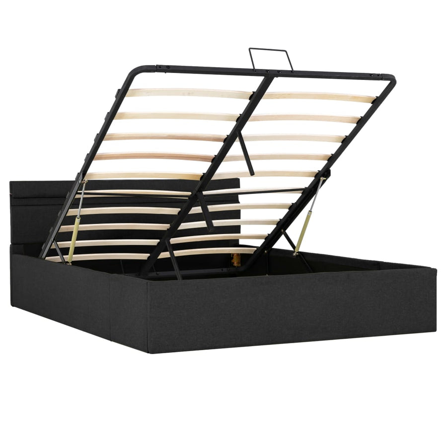 Bedframe Met Opslag En Led Stof Donkergrijs 120X200 Cm 120 x 200 cm