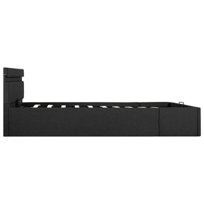 Bedframe Met Opslag En Led Stof Donkergrijs 120X200 Cm 120 x 200 cm