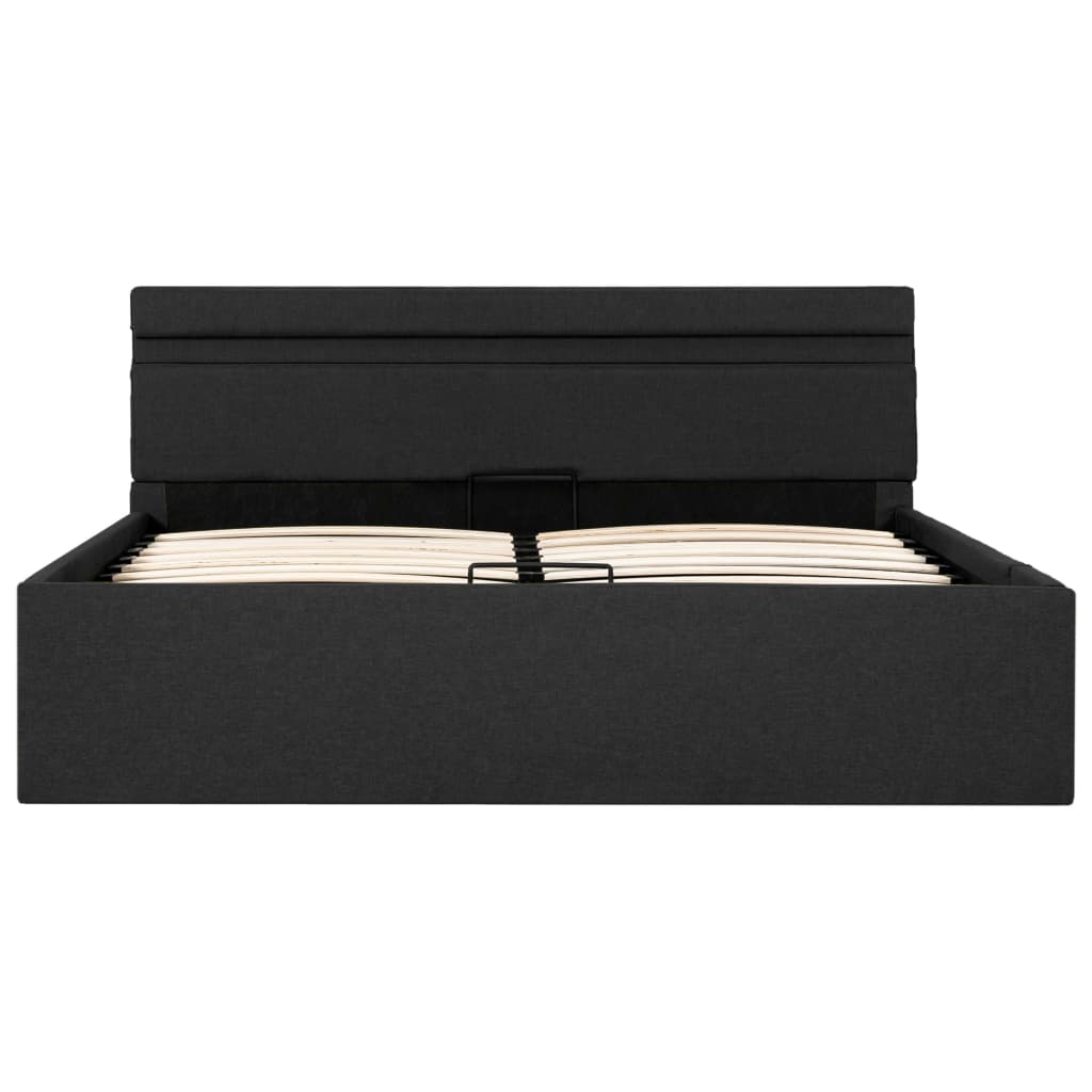 Bedframe Met Opbergruimte En Led Stof Donkergrijs 140X200 Cm 140 x 200 cm