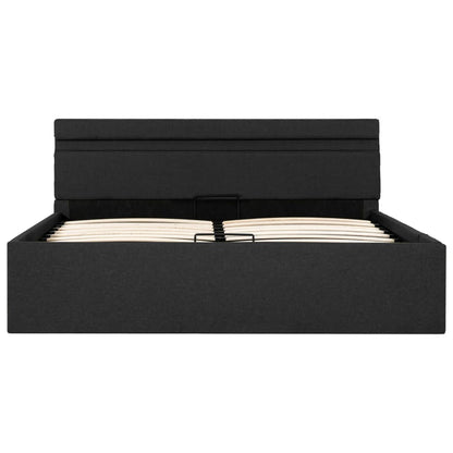 Bedframe Met Opbergruimte En Led Stof Donkergrijs 140X200 Cm 140 x 200 cm