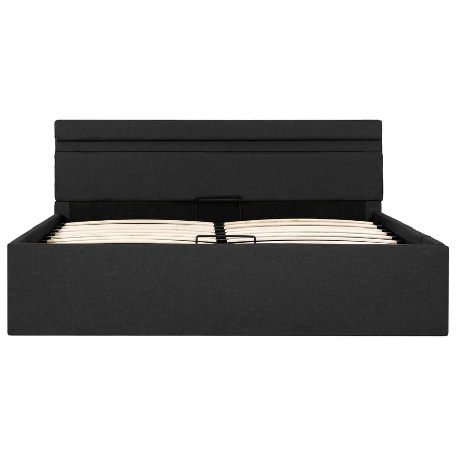 Bedframe Met Opbergruimte En Led Stof Donkergrijs 140X200 Cm 140 x 200 cm